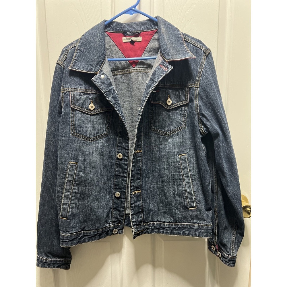 Vintage Tommy Jeans Jacket Mens Small Denim Trucker Button Up 90s Classic